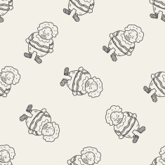 clown doodle drawing seamless pattern background N17