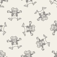 clown doodle drawing seamless pattern background N18
