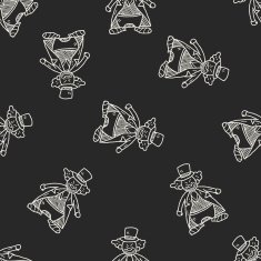 clown doodle drawing seamless pattern background N21