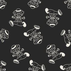 clown doodle drawing seamless pattern background N25