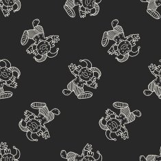 clown doodle drawing seamless pattern background N26