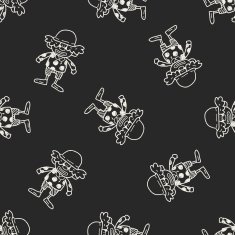 clown doodle drawing seamless pattern background N30
