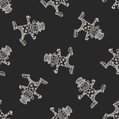 clown doodle drawing seamless pattern background N32