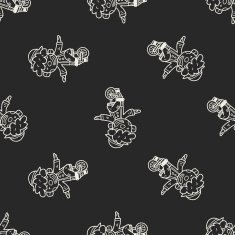 clown doodle drawing seamless pattern background N33