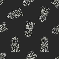 clown doodle drawing seamless pattern background N34
