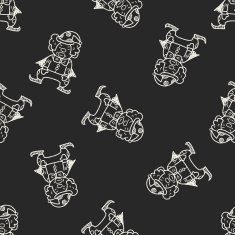 clown doodle drawing seamless pattern background N35