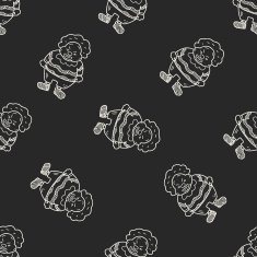 clown doodle drawing seamless pattern background N36