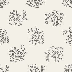 Coral doodle seamless pattern background