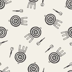 dart and target doodle seamless pattern background