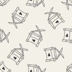 Director's chair doodle seamless pattern background