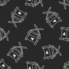 Director's chair doodle seamless pattern background N2