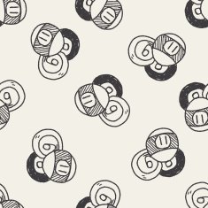 Doodle Billiards seamless pattern background