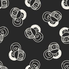 Doodle Billiards seamless pattern background N2