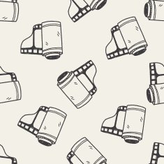 Doodle Film seamless pattern background N10