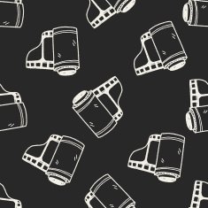 Doodle Film seamless pattern background N12