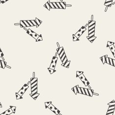 doodle fireworks seamless pattern background N3