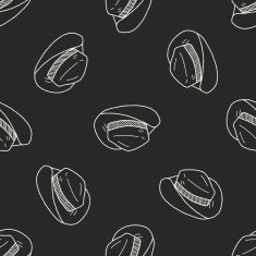 doodle hat seamless pattern background N3