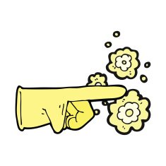 pointing rubber glove cartoon N4
