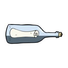 message in a bottle cartoon N11