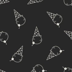 doodle ice cream seamless pattern background N17