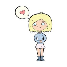 cartoon woman in love N84