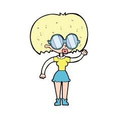 cartoon woman wearing spectacles N4
