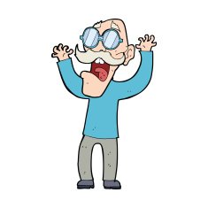 cartoon old man in glasses N4