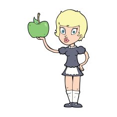cartoon waitress with healthy food N4