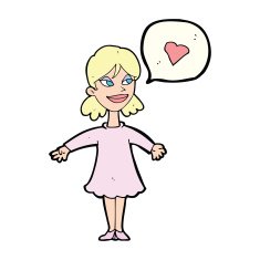 cartoon woman in love N86
