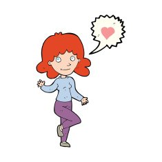 cartoon woman in love N89