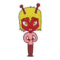 cartoon alien woman N28