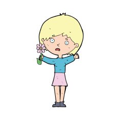 cartoon woman with flower N4