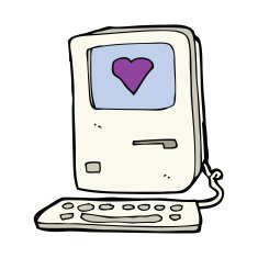 cartoon computer with love heart N4
