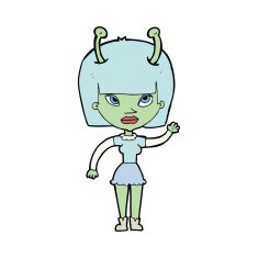 cartoon alien woman N29