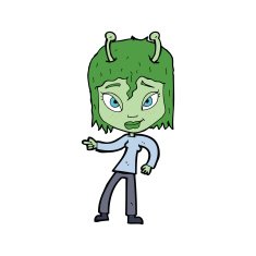 cartoon alien woman N31