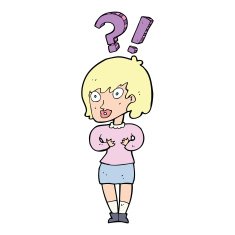 cartoon confused woman N15