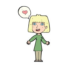 cartoon woman in love N92
