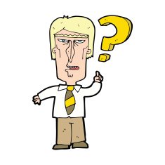 cartoon annoyed man asking question N4