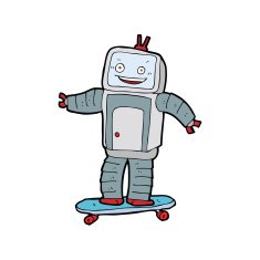cartoon skateboarding robot N3