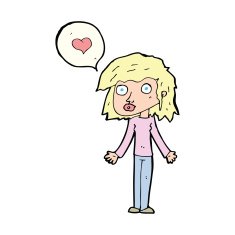 cartoon woman in love N93