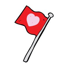 cartoon love heart flag N4