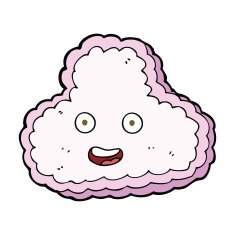 cartoon happy pink cloud N16