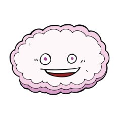 cartoon happy pink cloud N17