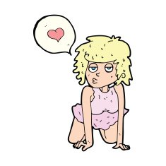 cartoon woman in love N95