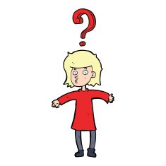 cartoon woman asking question N43