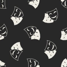 doodle mask seamless pattern background N4