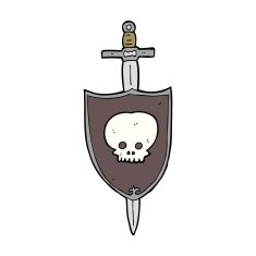 Cartoon Sword And Shield N8