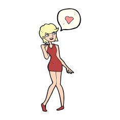 cartoon woman in love N97