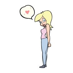 cartoon woman in love N98