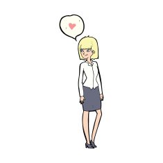 cartoon woman in love N102
